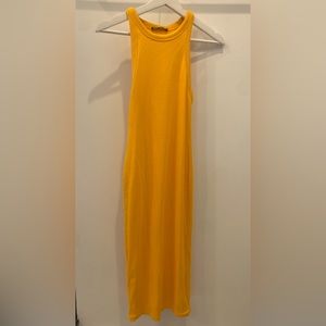 Zara Ribbed High Neck Midi Dress Size M